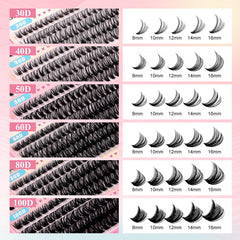 GEMERRY lash lengths 8–16mm close-up for tailored lash design.