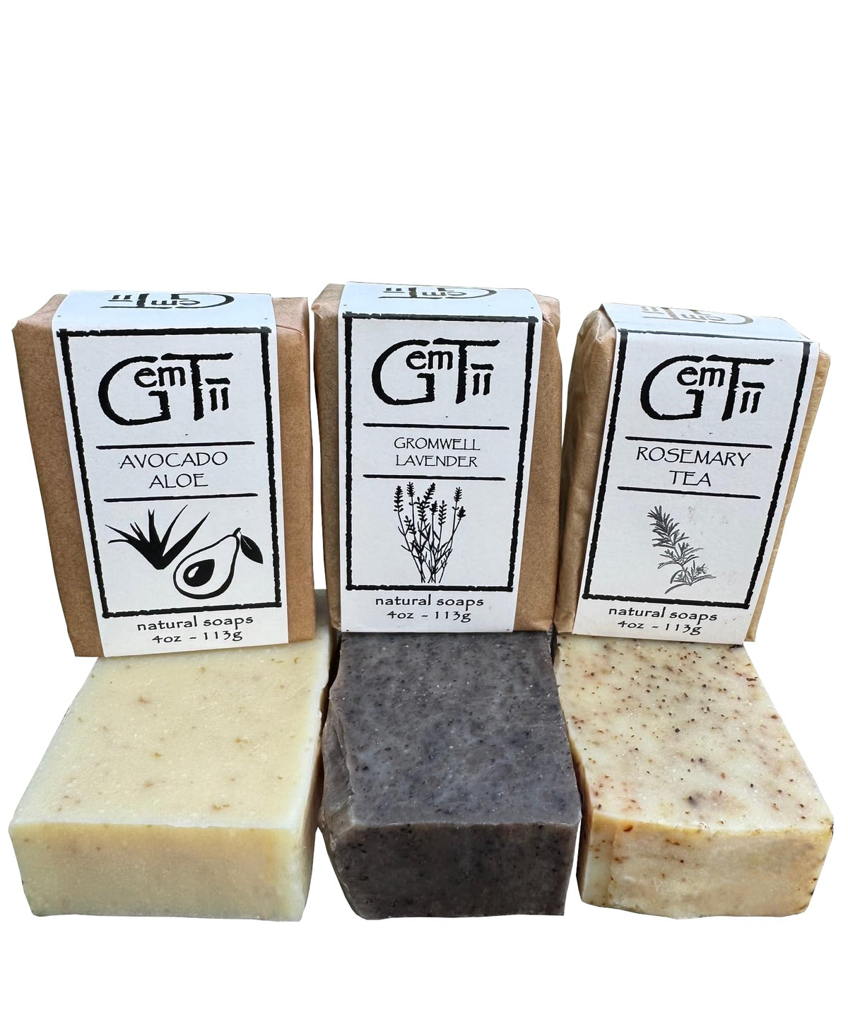 GemTii Avocado Aloe Soap Bar closeup showing creamy lather and nourishing oils.