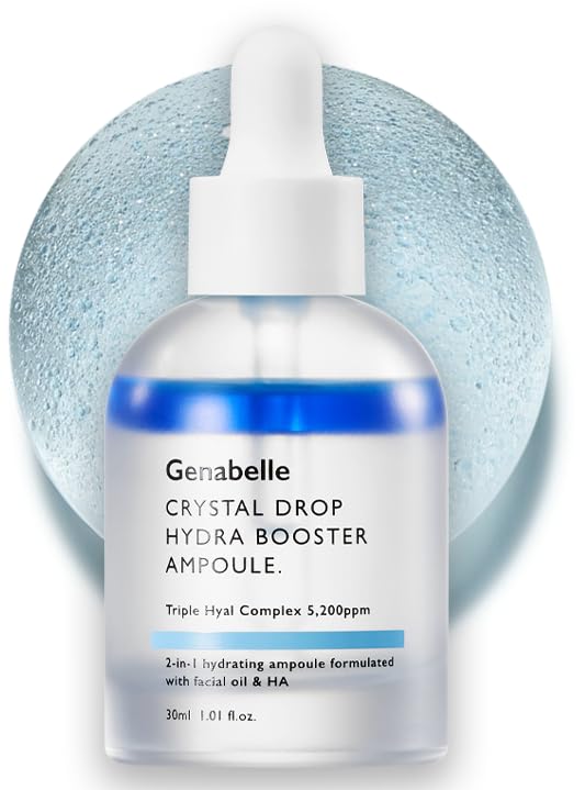 Genabelle Crystal Drop Hydra Ampoule bottle with visible crystal droplets for instant hydration