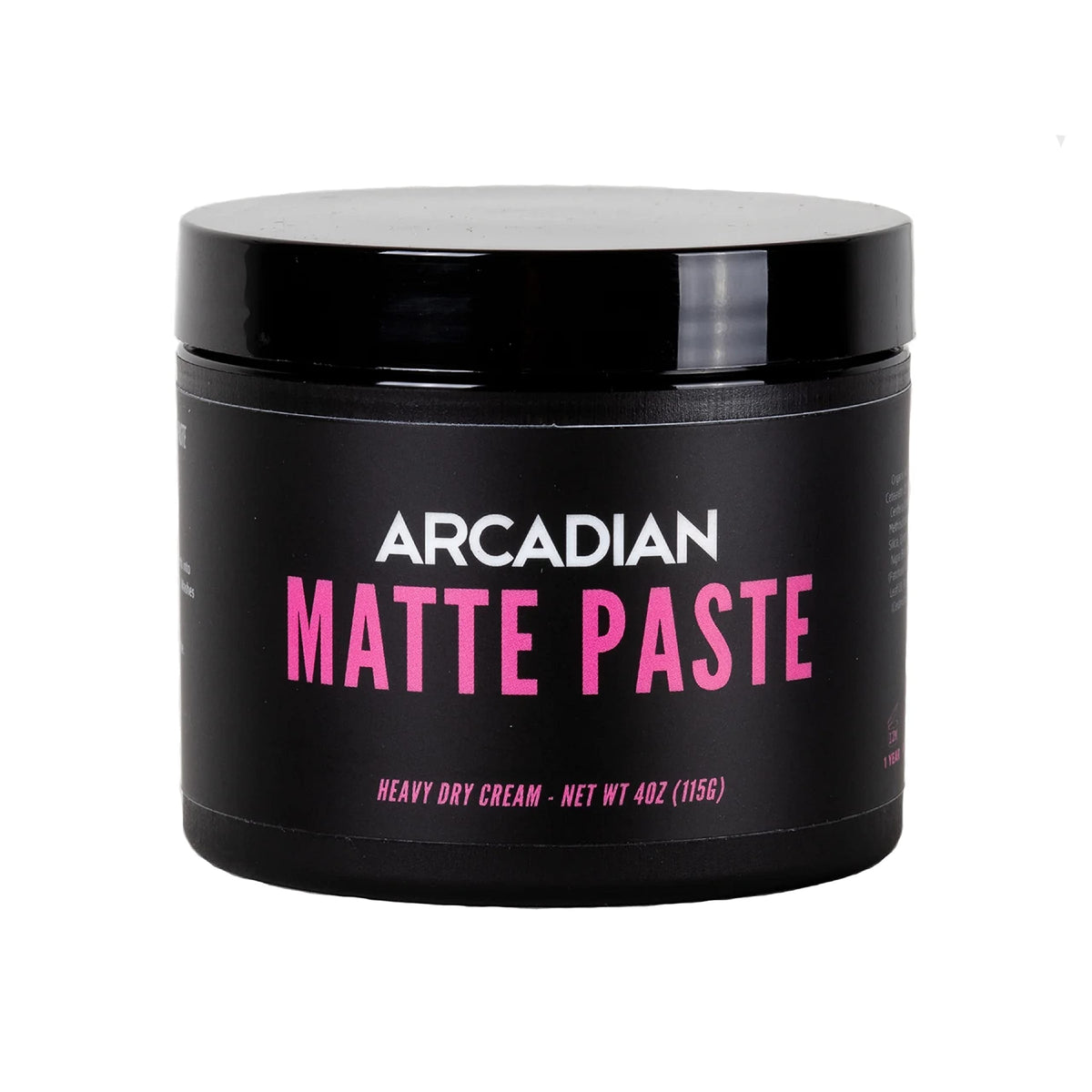 Generic Arcadian Matte Paste jar front view highlighting heavy hold for versatile styles.