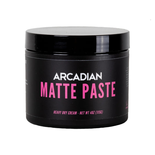 Generic Arcadian Matte Paste jar front view highlighting heavy hold for versatile styles.