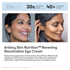 Generic Artstry eye cream application around the eye area during daily routine.