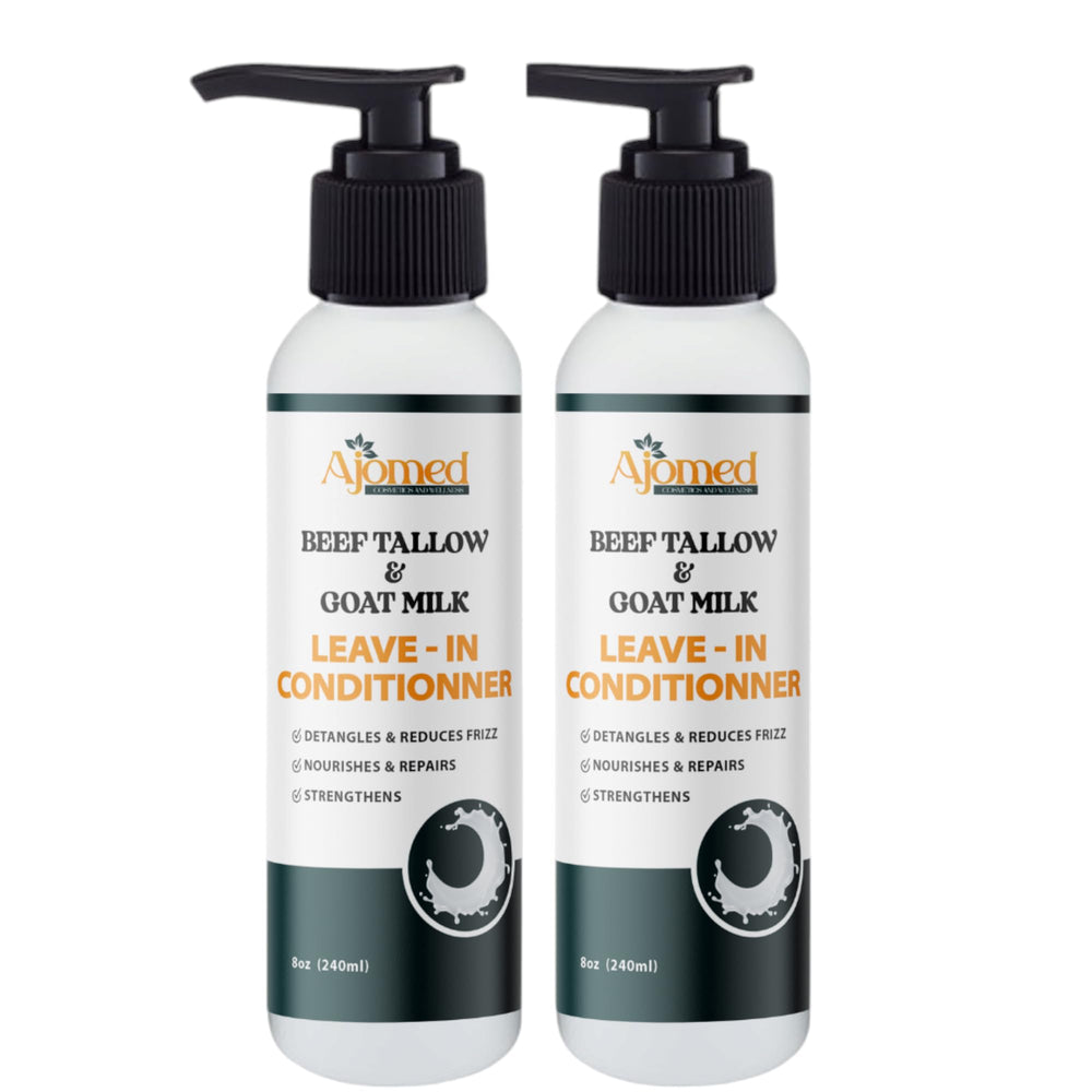 Generic Beef Tallow Goat Milk Leave-In Conditioner highlights natural ingredients on the label.
