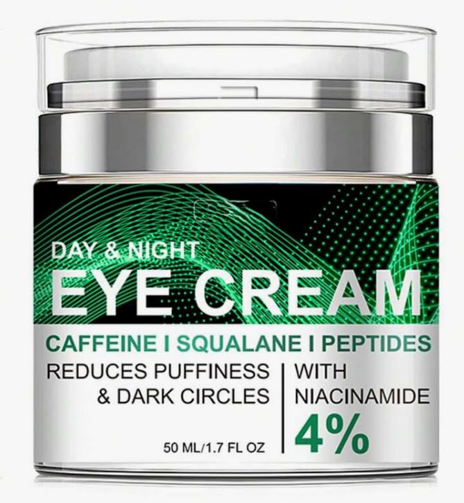 Generic Caffeine Eye Cream tube application demonstrates smooth hydration around the eyes