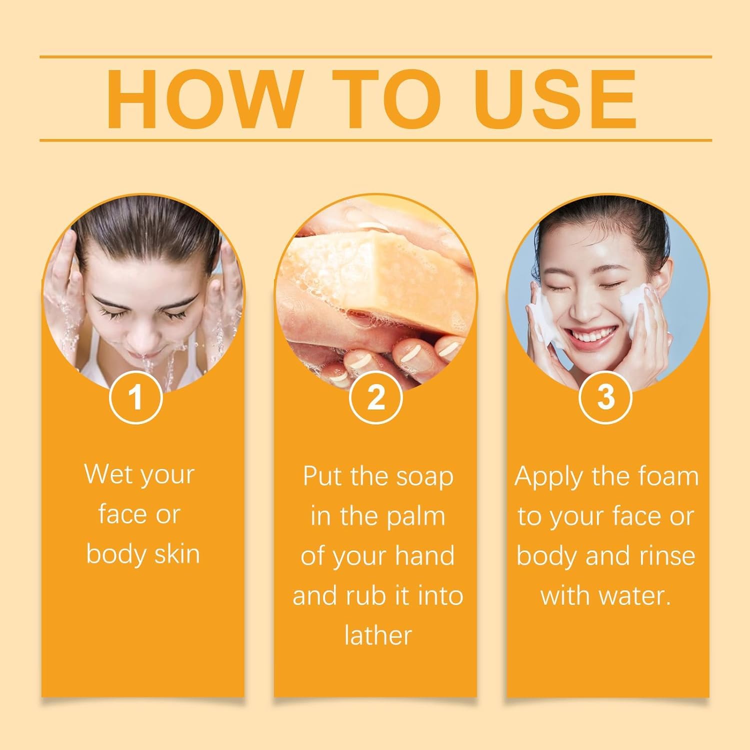 Three soaps and nets presented as a complete cleansing kit.