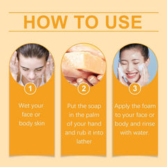 Three soaps and nets presented as a complete cleansing kit.