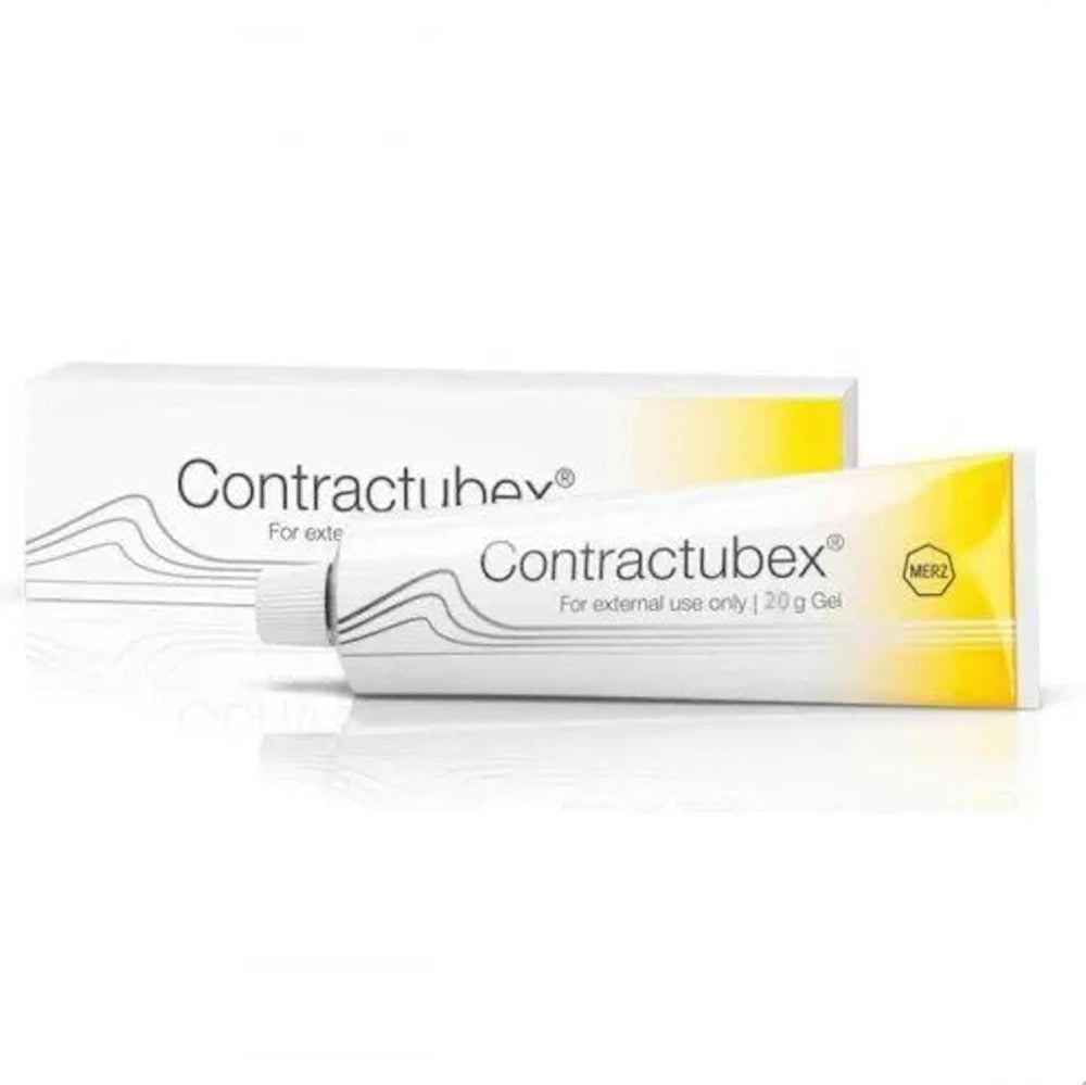 Generic Contractube-x Scar Gel applied on the face for smoother scar appearance.