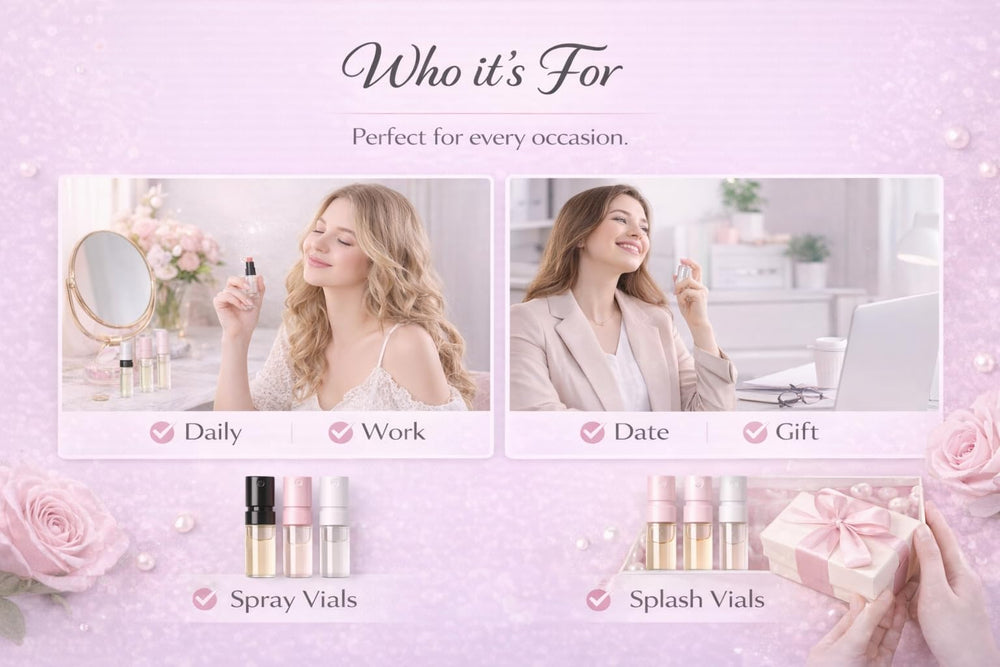 Random selection of designer fragrances in mini vials.