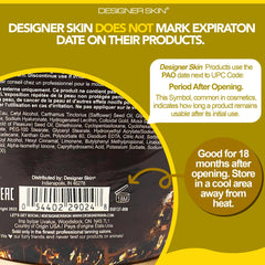 Generic Designer Skin 14 Karat Gold Rush bronzing lotion back information highlights usage tips.