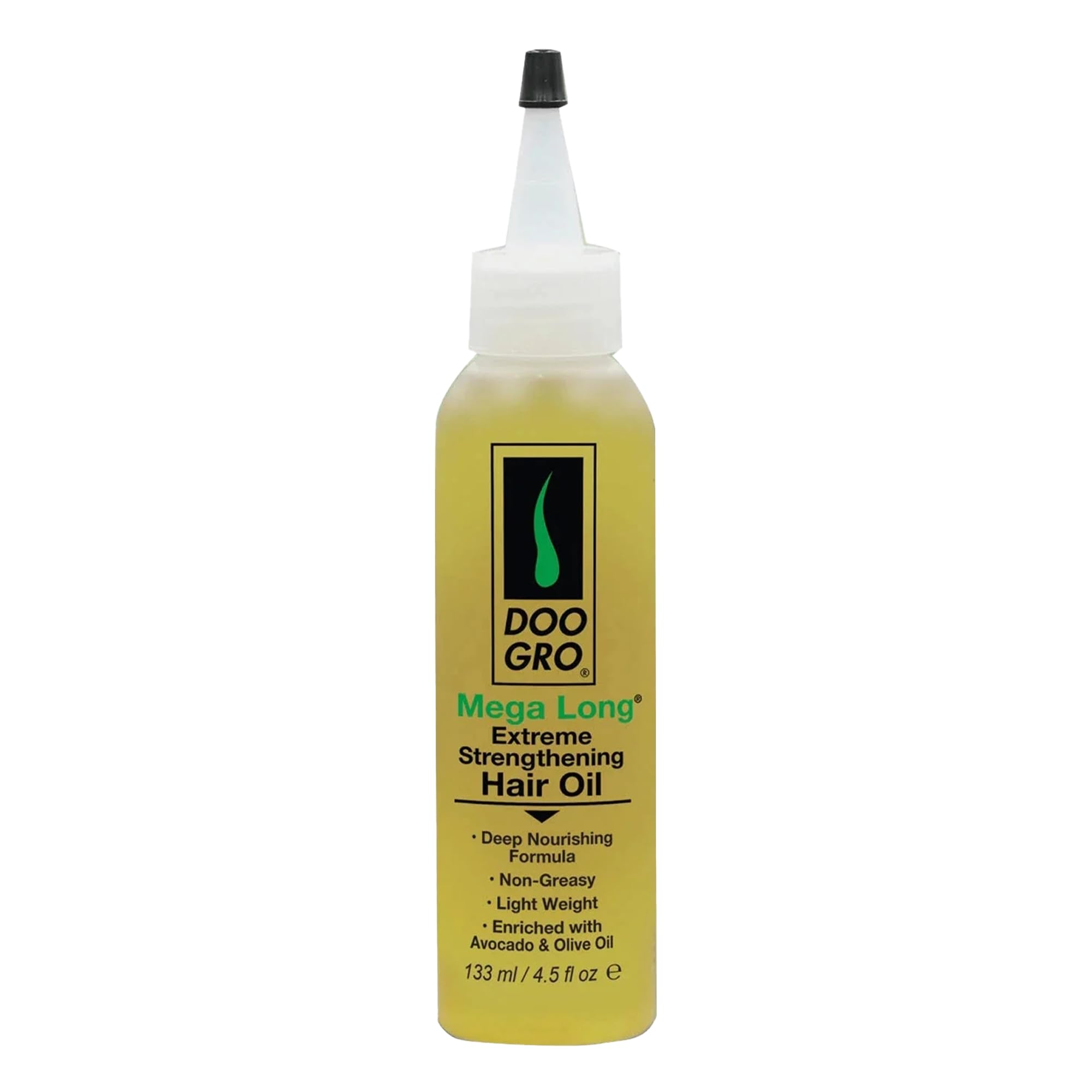 Generic Doo Gro Mega Long Oil bottle pour for lightweight nourishment.