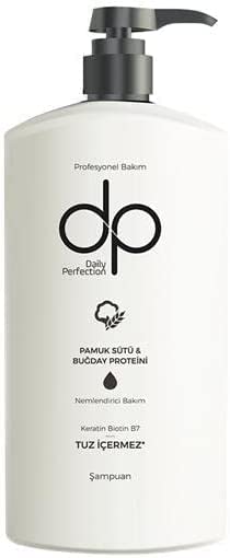 Generic DP Daily Perfection shampoo bottle with cotton milk for hydration and keratin care