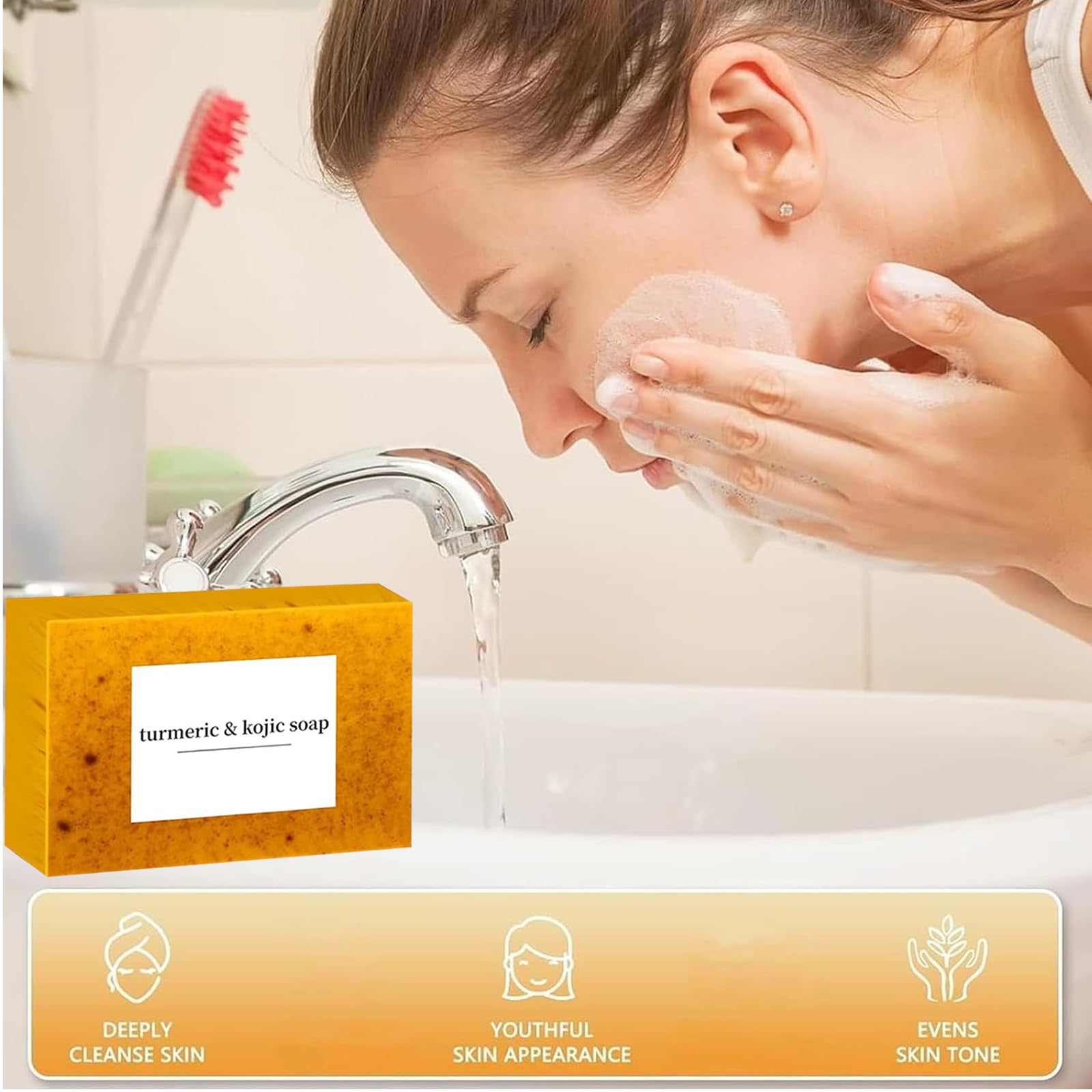 Foaming net in use creates dense foam for efficient cleansing.