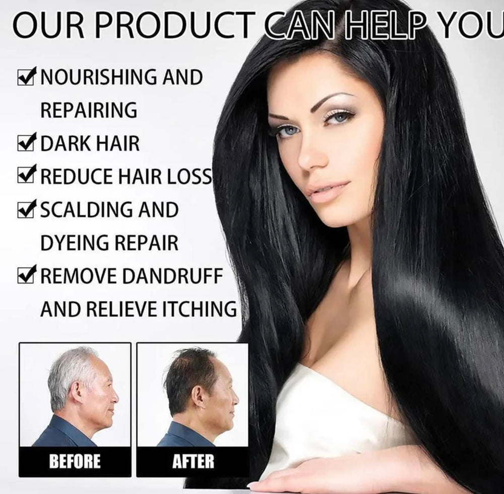 Generic Hair Dye Color Shampoo applying on hair sample in hand for quick use.