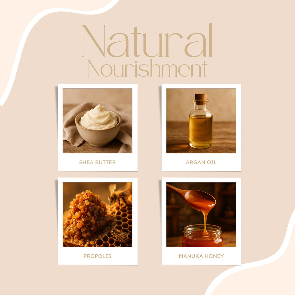 Generic &honey product applied to straight hair for smoothness