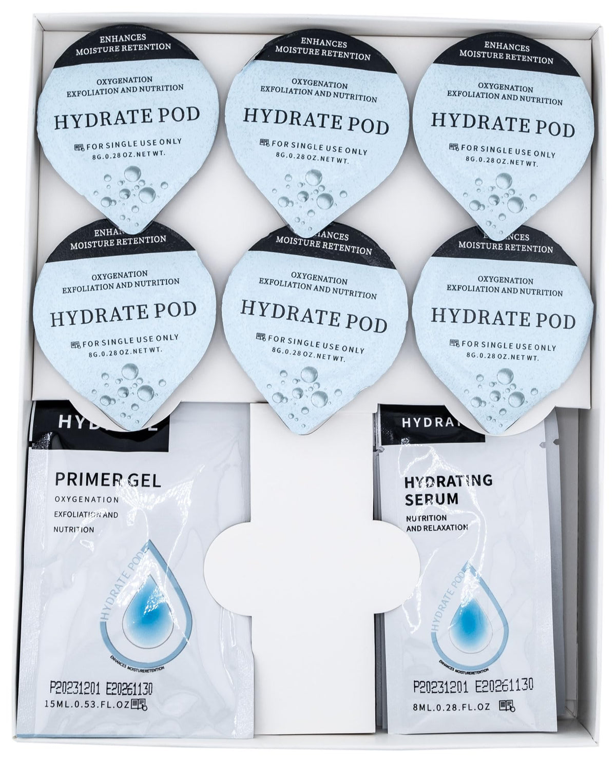Generic Hydrate Pods pack with six pods for at-home CO2 facial sessions.