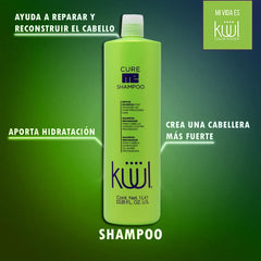 Generic Kuul Cure Me Shampoo label featuring Aminogen Complex nourishment.