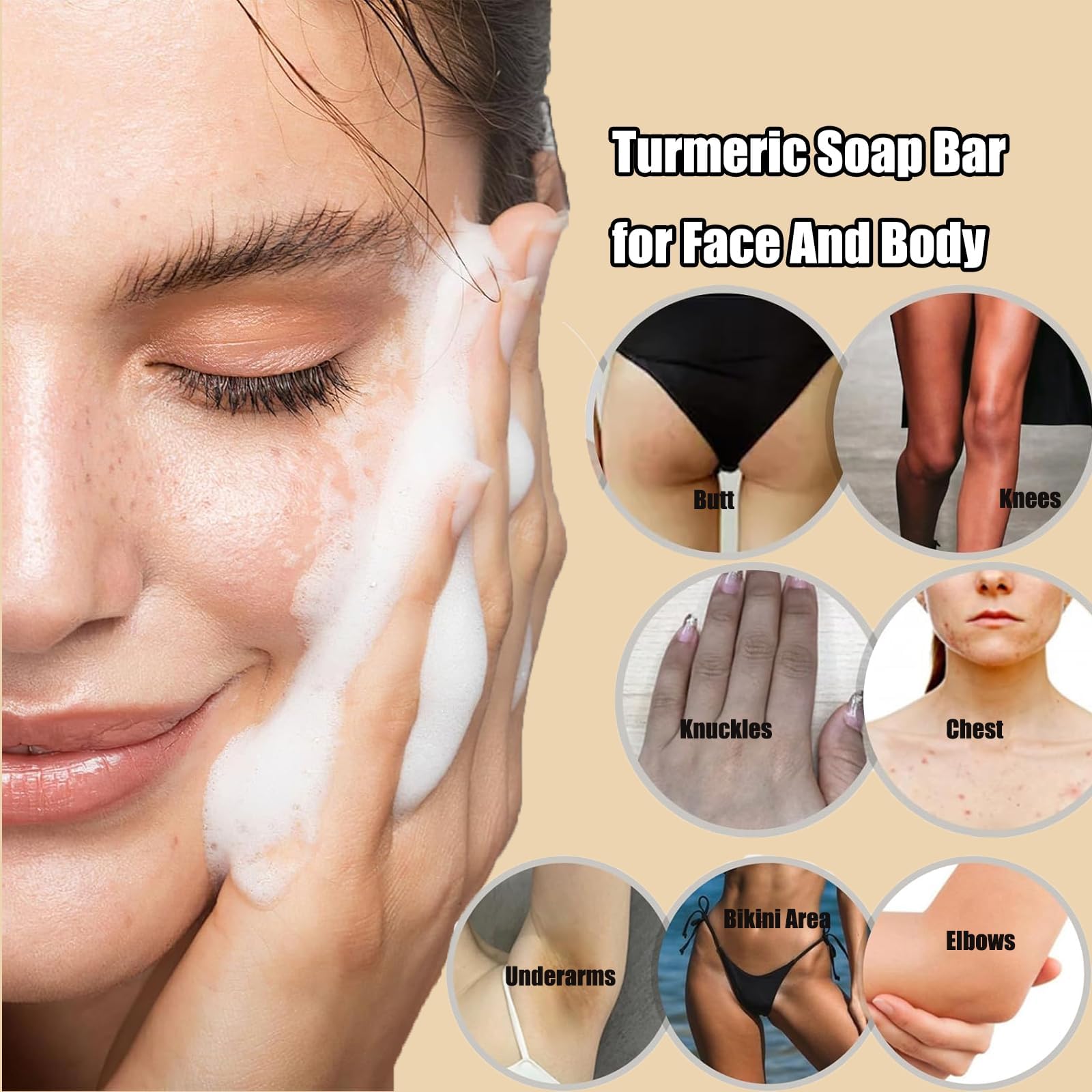 Exfoliating side of Generic lemon turmeric kojic soap promotes smoother skin.