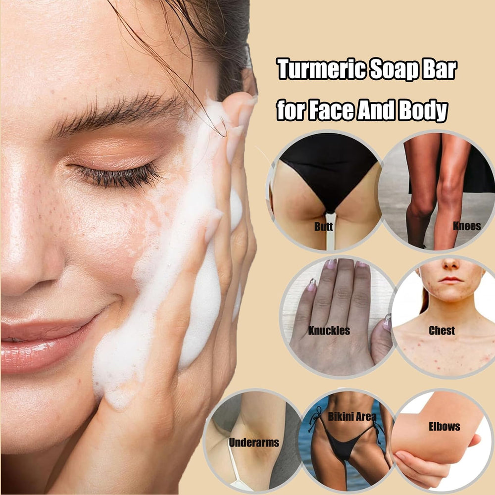Exfoliating side of Generic lemon turmeric kojic soap promotes smoother skin.