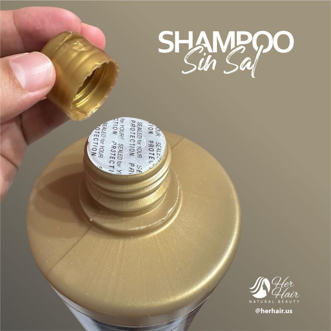 Generic Marroquina shampoo application shows careful cleansing while maintaining natural hydration.