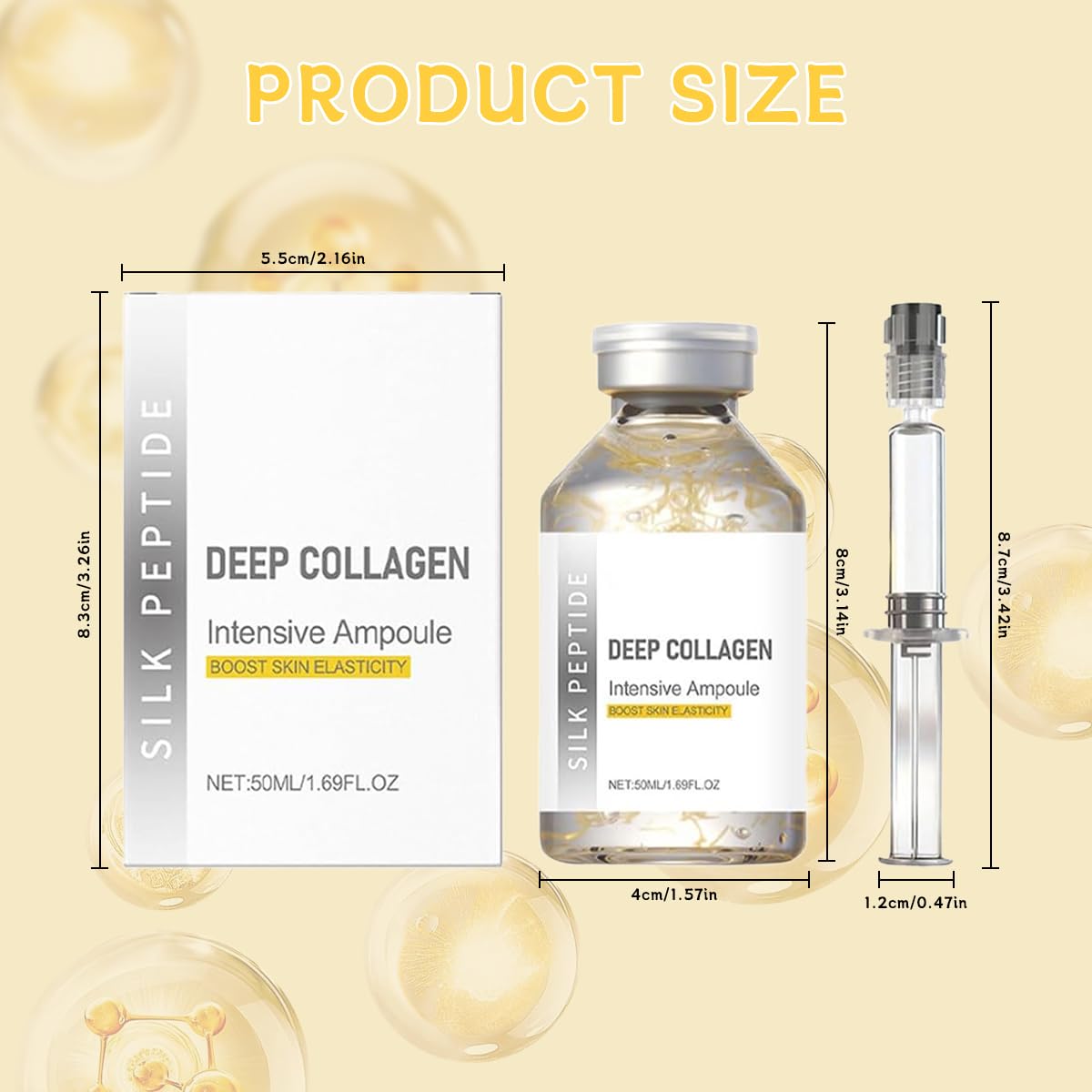 Generic Silk Peptide Intensive Lifting Ampoule with tools demonstrates hygienic, precise application.