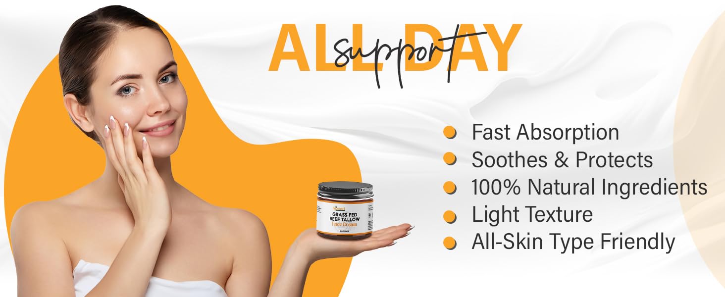 Generic Tallow Face Moisturizer creamy texture absorbs quickly into skin.