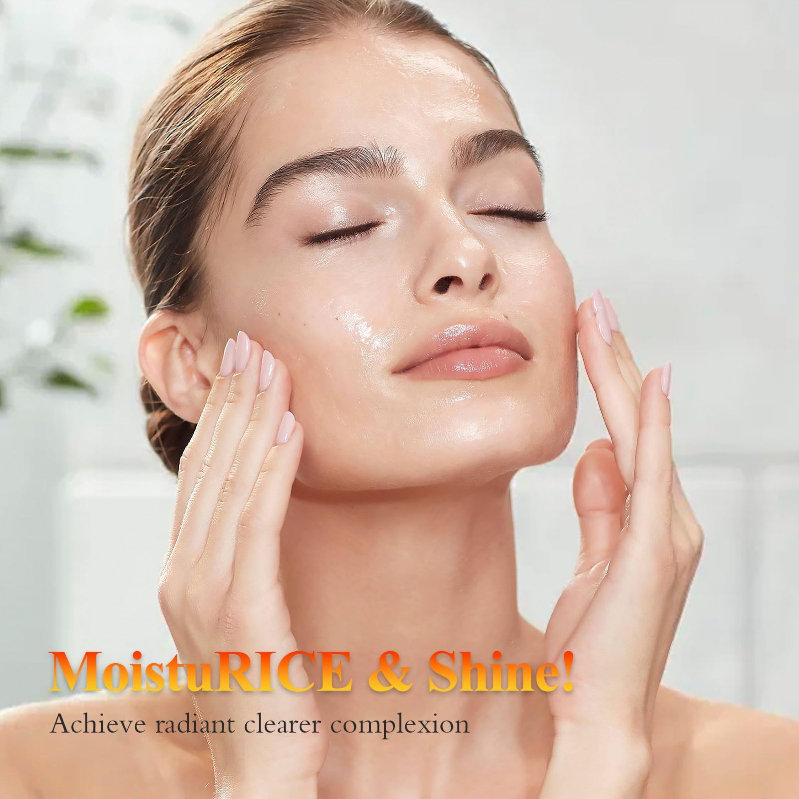 Generic application on face demonstrating gentle patting method