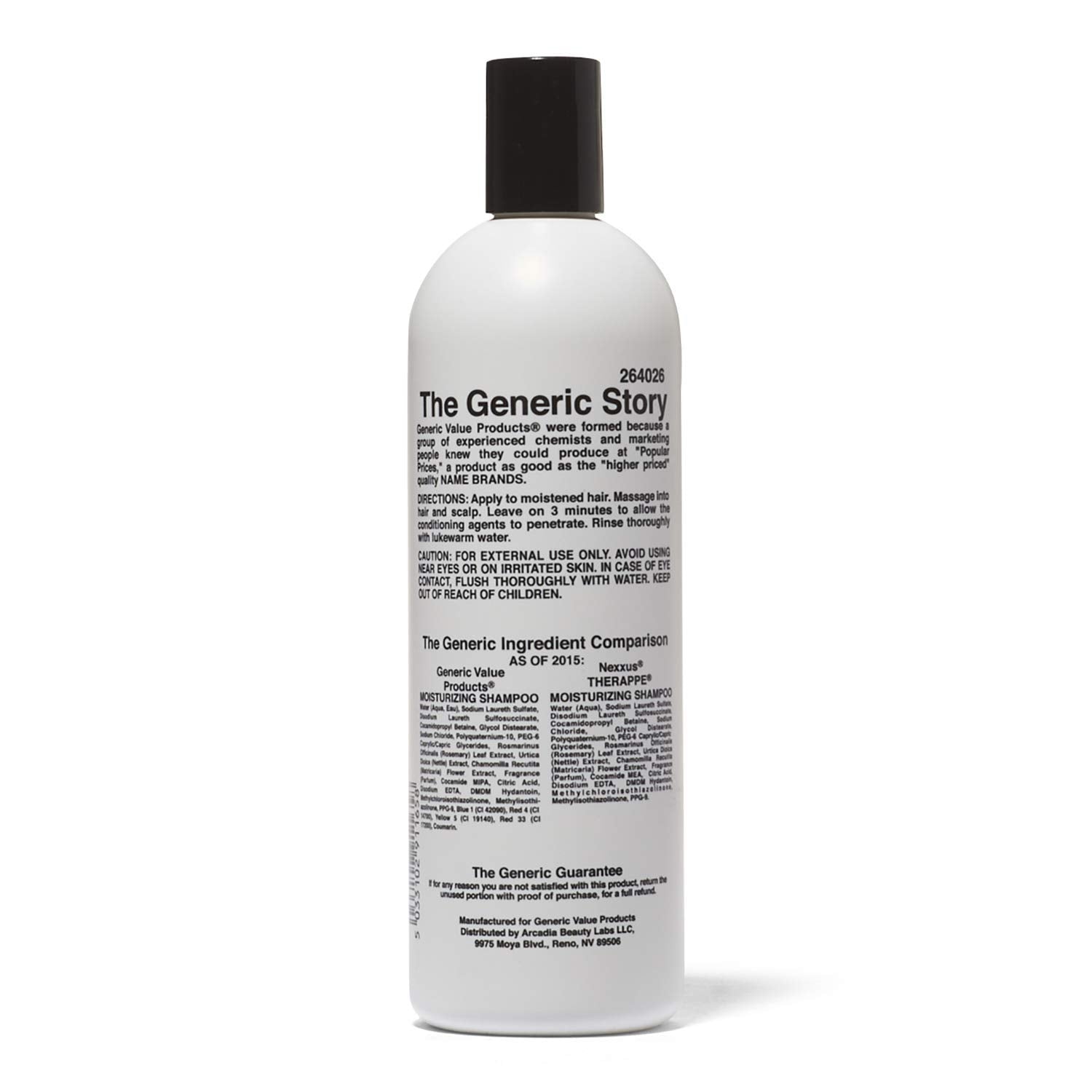 Generic Value Products Moisturizing Shampoo uses natural repairing herbs to nourish and soften hair.