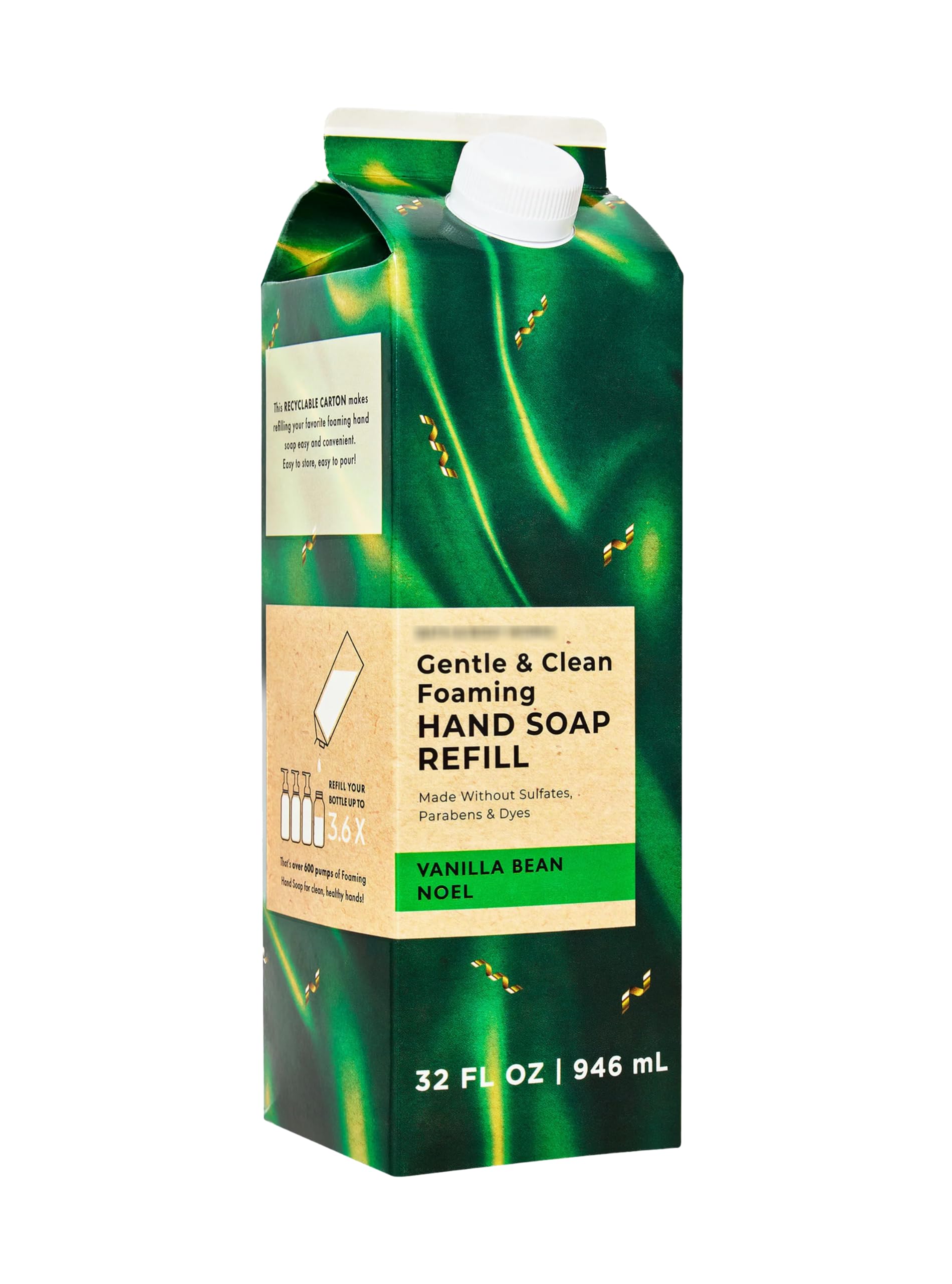 Generic Vanilla Bean Noel refill carton for Bath and Body foaming soap, eco-friendly and convenient