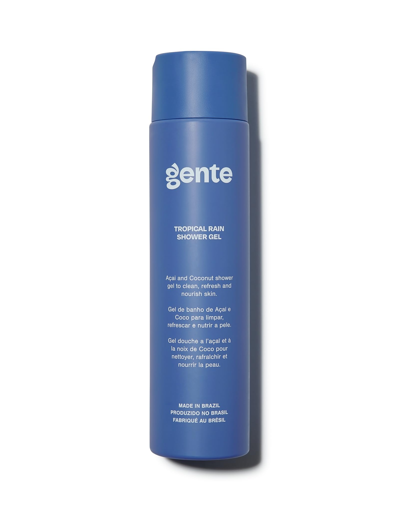 Gente Inc Tropical Rain Shower Gel bottle for refreshing daily cleanse with tropical scent.
