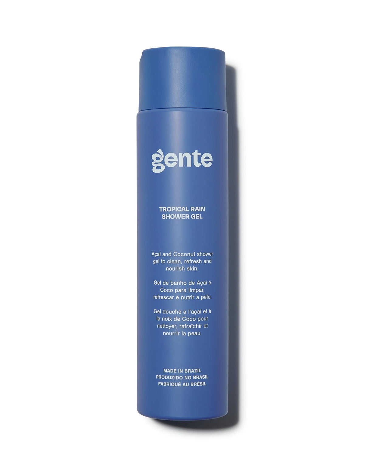 Gente Inc Tropical Rain Shower Gel bottle for refreshing daily cleanse with tropical scent.