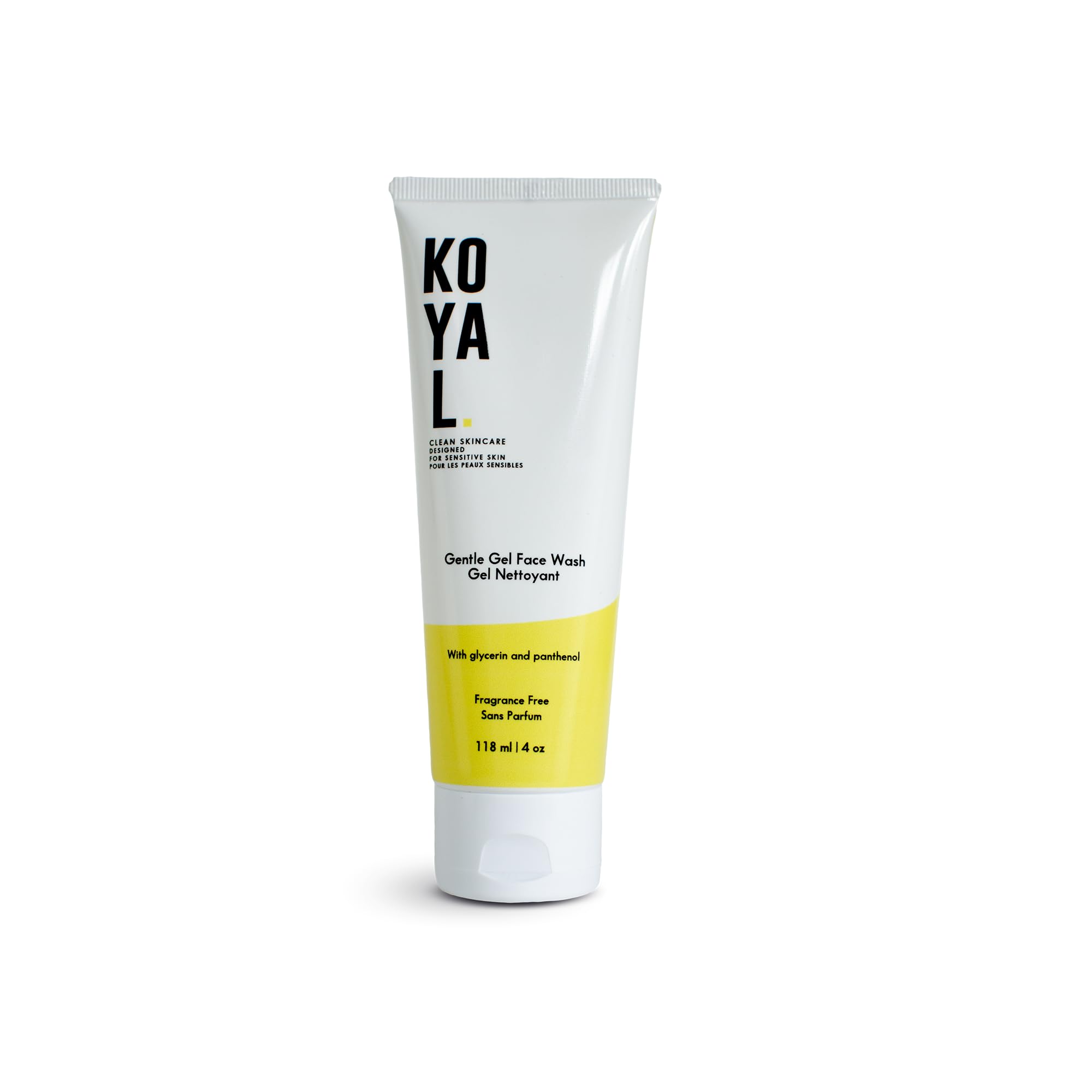 Gentle Gel Face Wash bottle close-up showing fragrance-free formula for sensitive skin