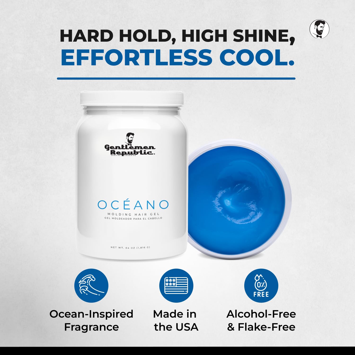 Close-up of Oceano gel texture for smooth, flake-free styling