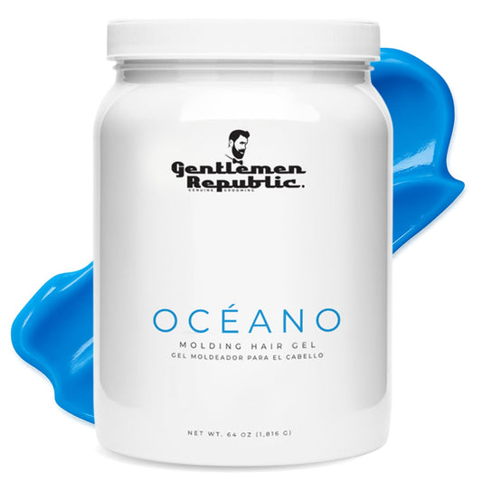 Gentlemen Republic Oceano gel bottle front shows premium branding and long-lasting hold.