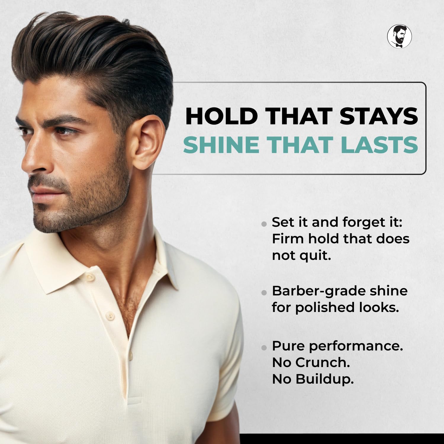 Gentlemen Republic Refined Gel application demonstrates easy styling without flakes.