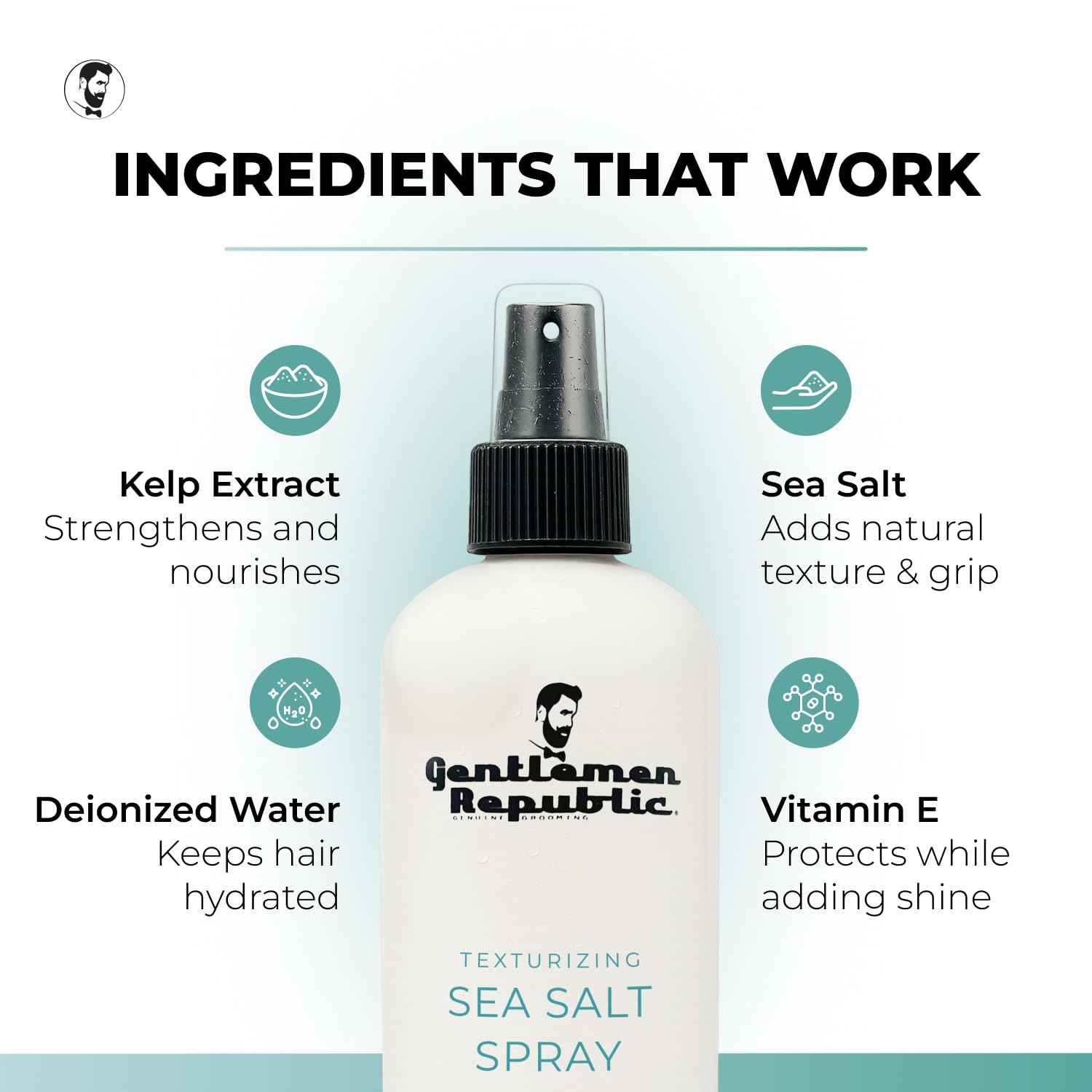 Gentlemen Republic Sea Salt Spray on dry hair for tousled finish