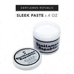 Gentlemen Republic Sleek Paste jar open shows natural finish and restyle potential
