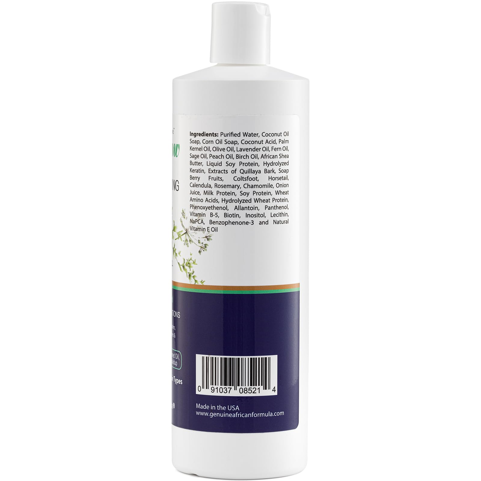 Genuine African Formula Let-It-Grow Shampoo 473ml packaging for easy at-home cleansing