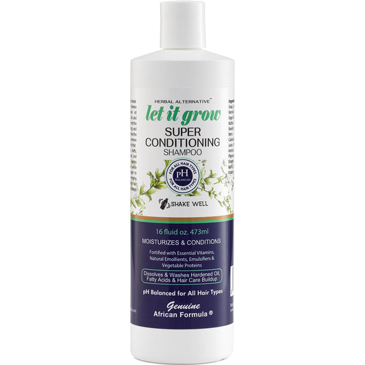 Genuine African Formula Let-It-Grow Shampoo bottle front view for daily cleansing and conditioning