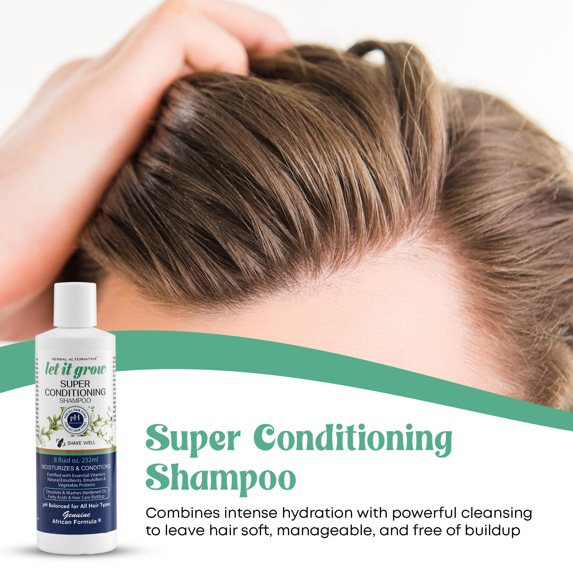 Let-It-Grow Shampoo lavender oil visible for soothing fragrance