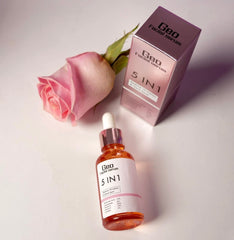Geo Facial Serum 5-in-1 packaging front communicates quality skincare
