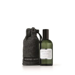 Geoffrey Beene Grey Flannel bottle side view highlighting elegant design.