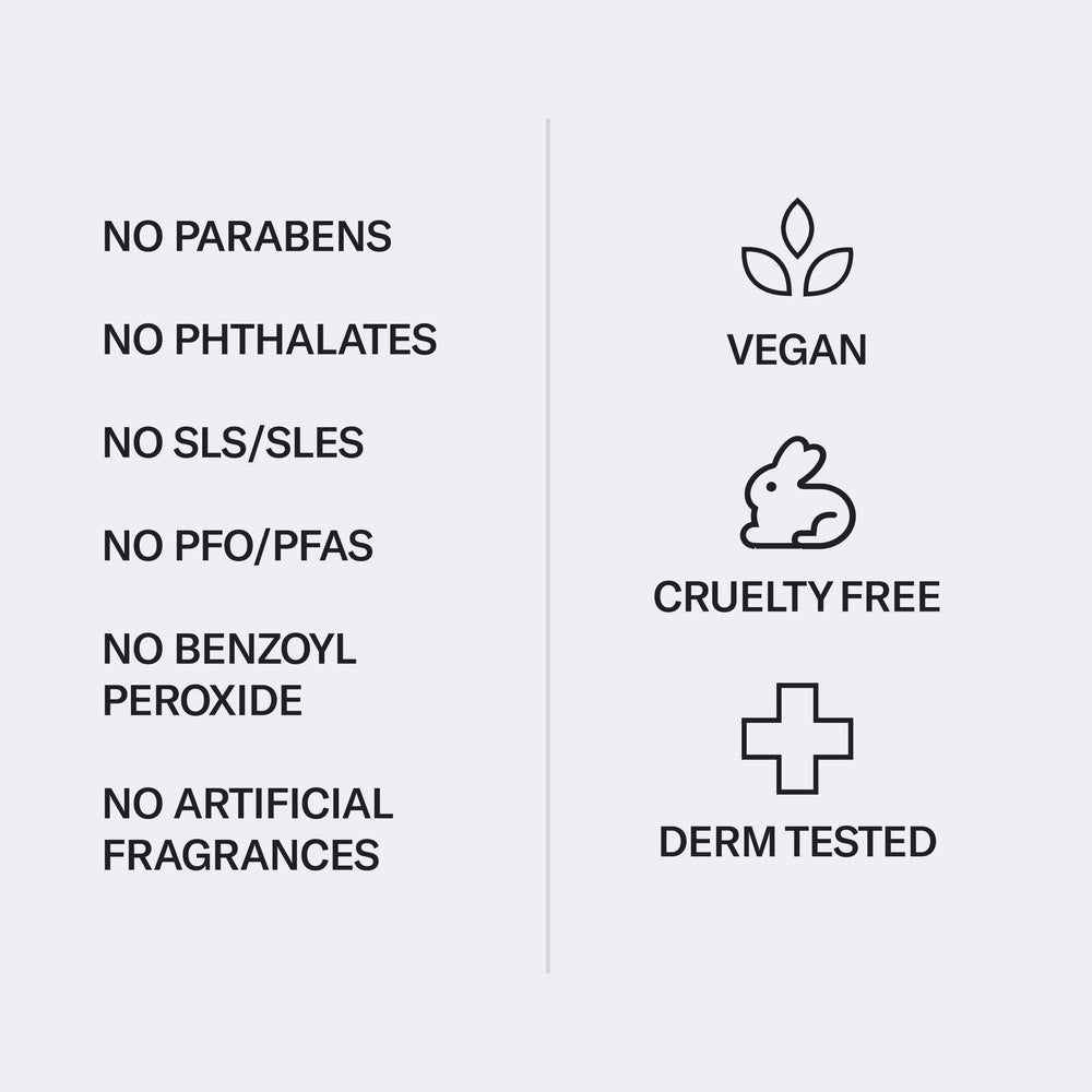 Primer plano de ingredientes de Geologie con ácido salicílico y glicólico.