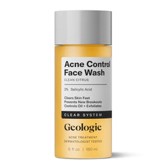 Geologie Acne Control Face Wash bottle cap detail for easy dosing and travel