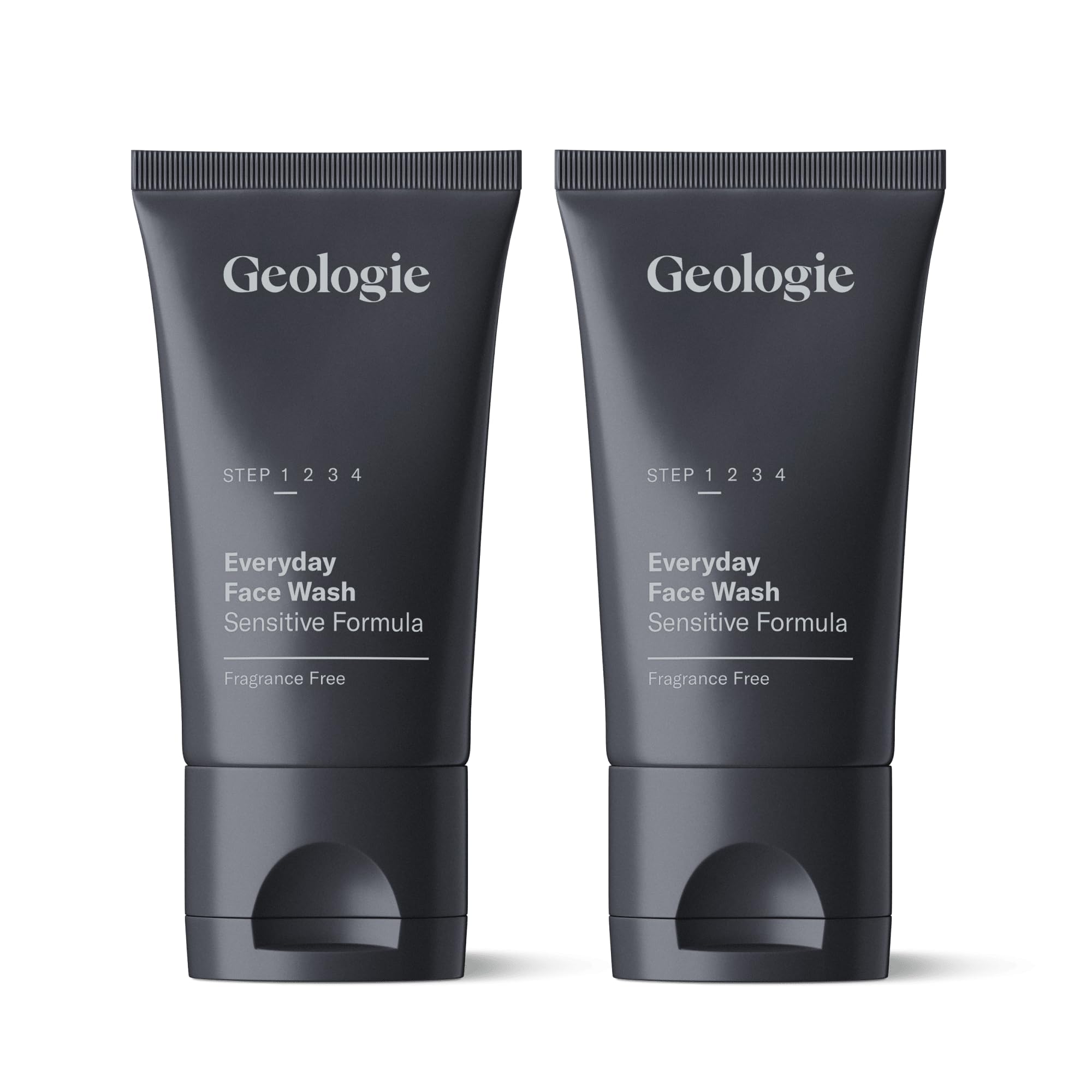 Geologie Daily Face Wash bottle pour for fragrance-free cleansing.