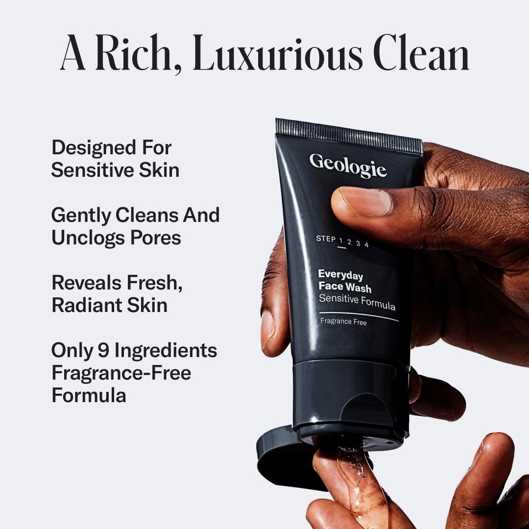 Geologie Daily Face Wash tube dispense for easy twice-daily use.