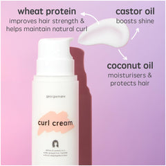 Georgiemane Curl Cream applied to curls delivering hold and shine.