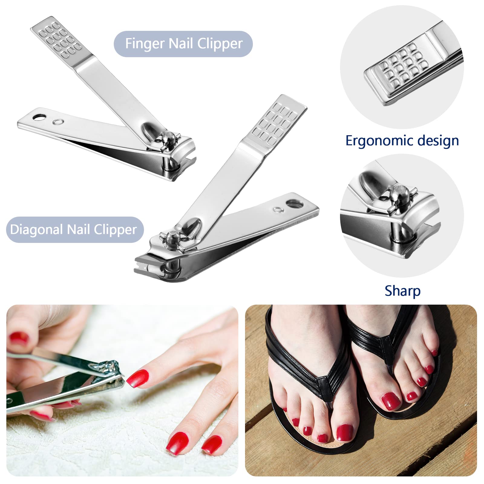 Geosar 8-tools set covers natural thick and ingrown nails.