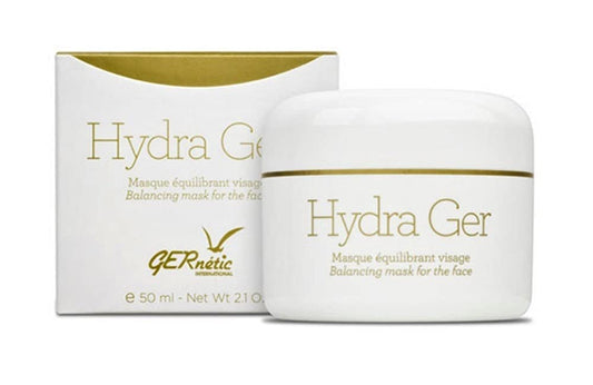 GERne'tic Hydra GER balancing mask jar 2.1oz opened, highlighting nourishing formula.
