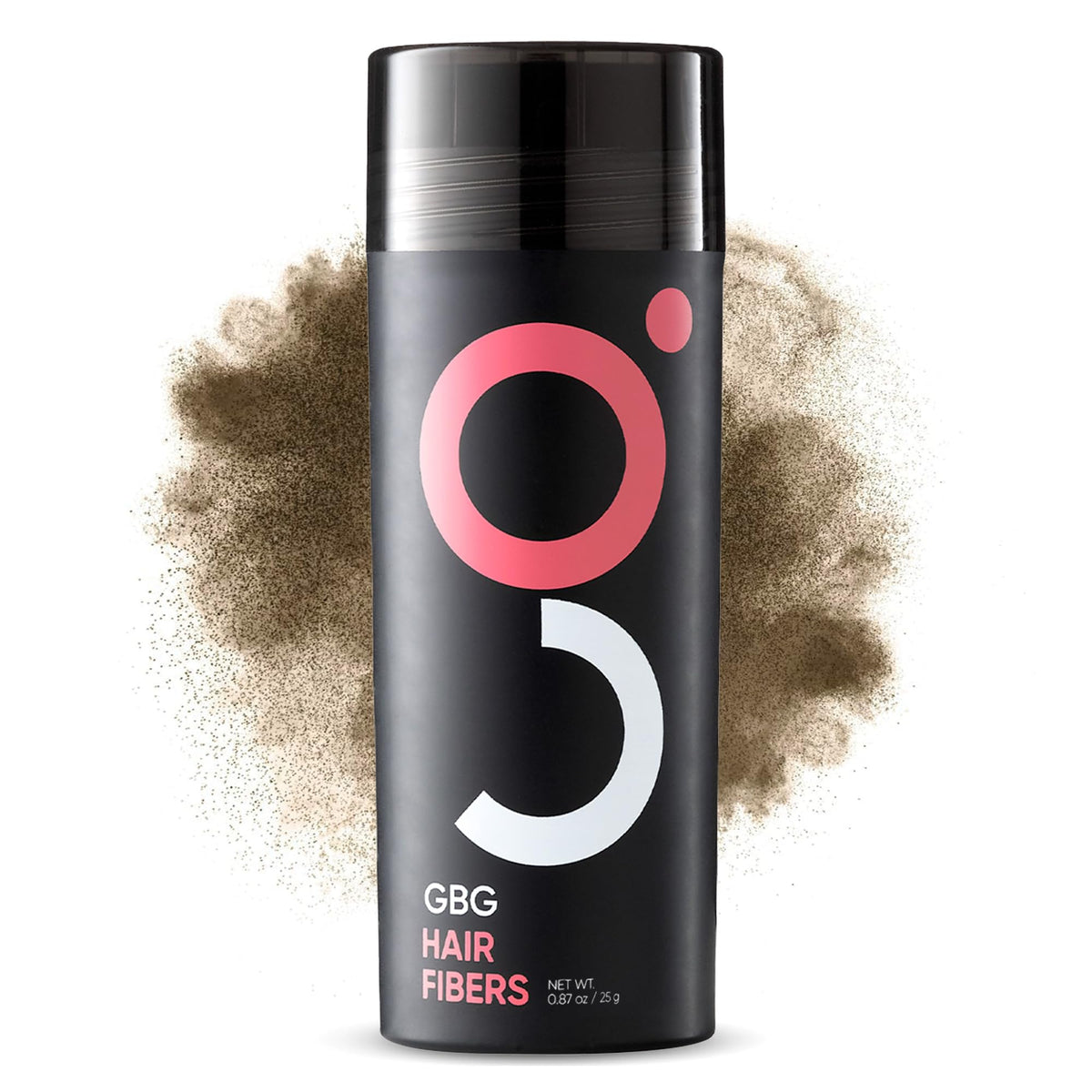 GBG Hair Fibers Light Brown bottle showing instant coverage option