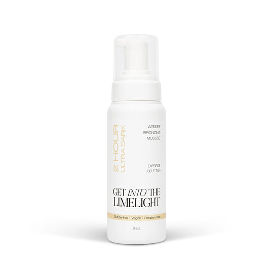 Get Into The Limelight 2 Hour Ultra Dark Mousse bottle for quick, streak-free tanning at home.